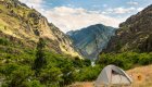 Tent set up along the Snake Eiver in Idaho
