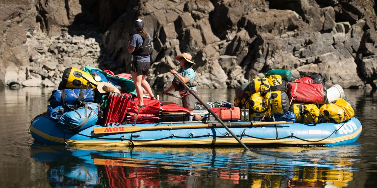 rafting on a calm river