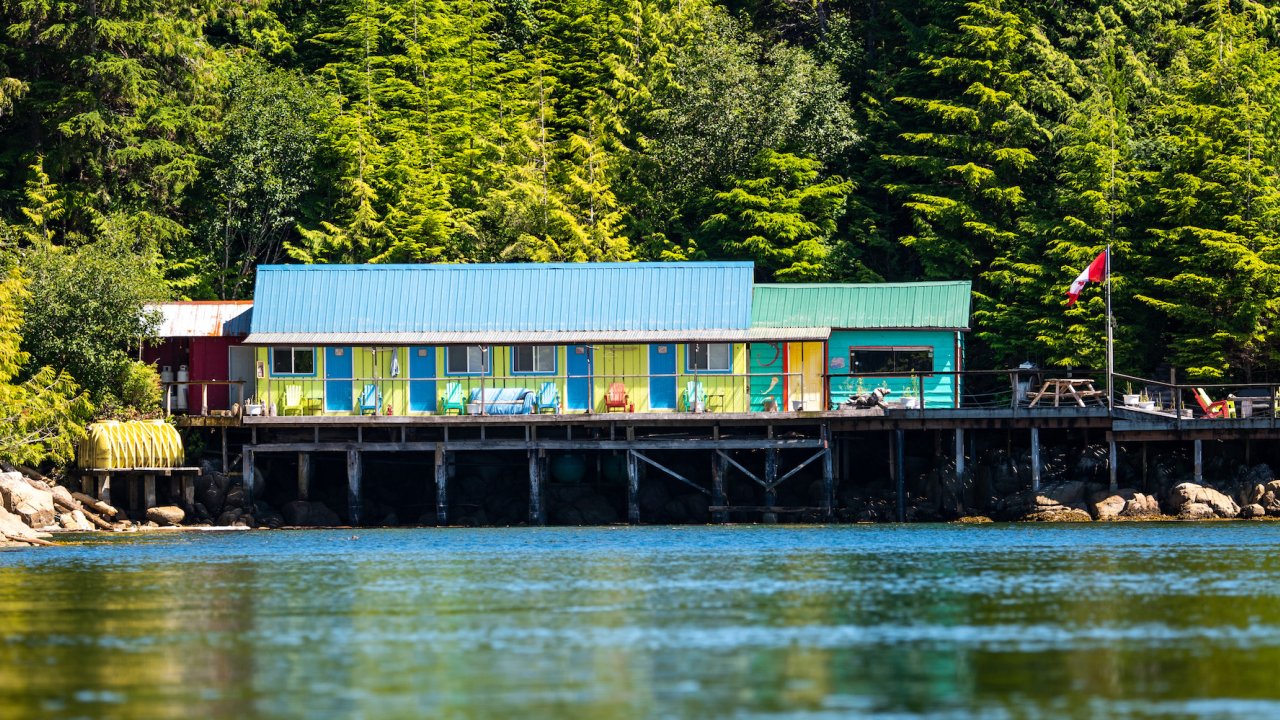 Lodge at Gods Pocket Resort from the water