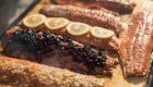 grilled salmon along cedar planks 