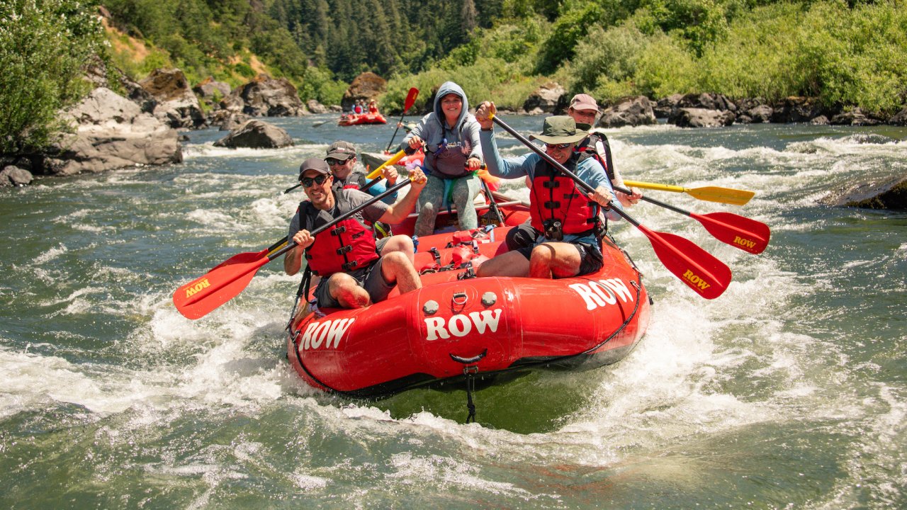 Rogue river rafting in the summer