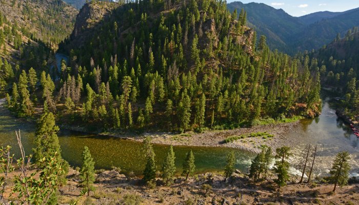 Aerial shot of the Middle Fork Salmon River