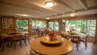 Dining area at Marial Lodge along the Rogue River