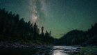 Starry nights sky along the Main Salmon River in Idaho
