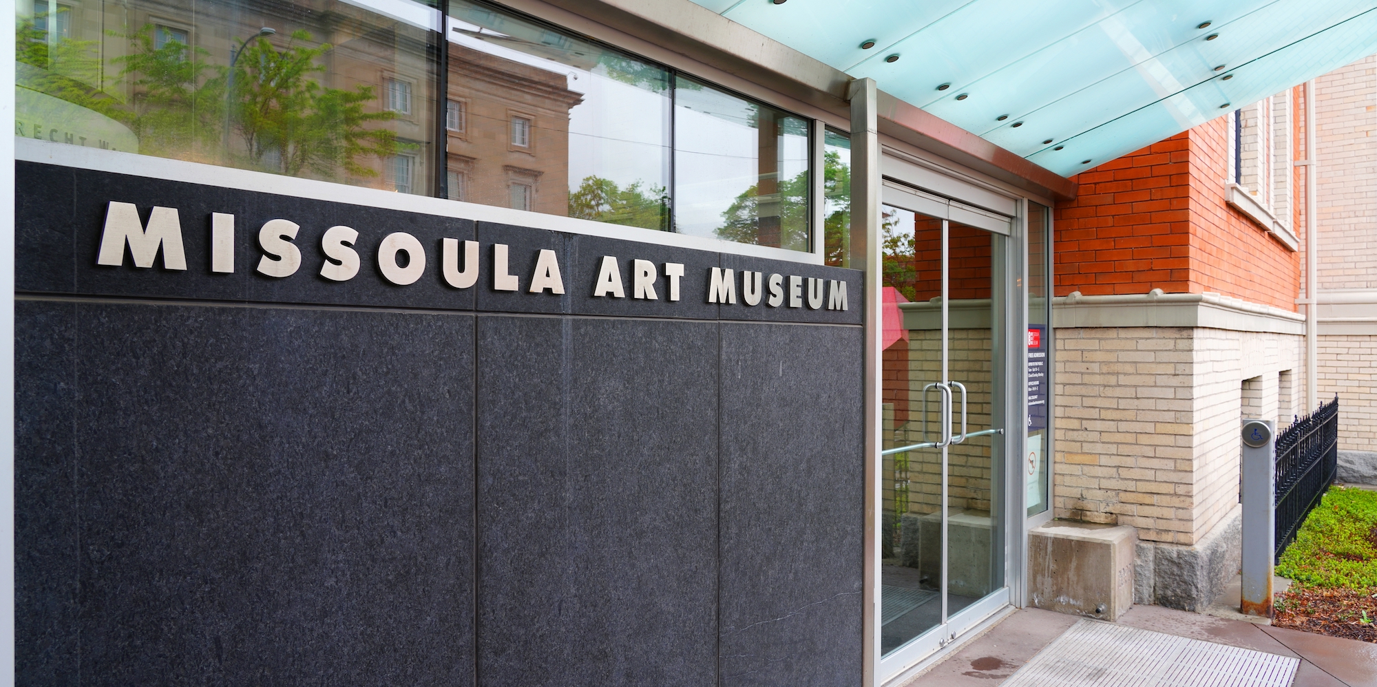 Outside the building of the Missoula Art Museum