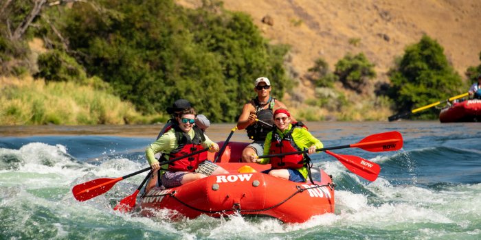 red whitewater raft