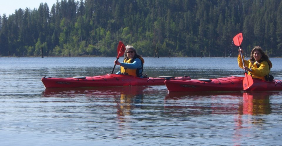 kayaking on lake Coeur d Alene, Idaho