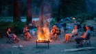 Campfire evening on Salmon River Idaho hiking and rafting tour
