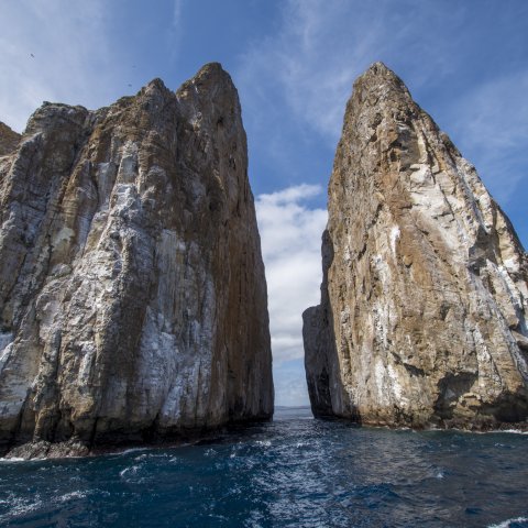 Up close view of Kicker Rock in the Galapagos Islands