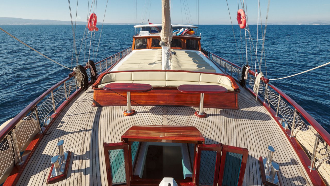 top deck of yacht
