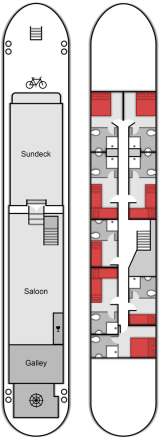 Deck plans for Luciole Barge
