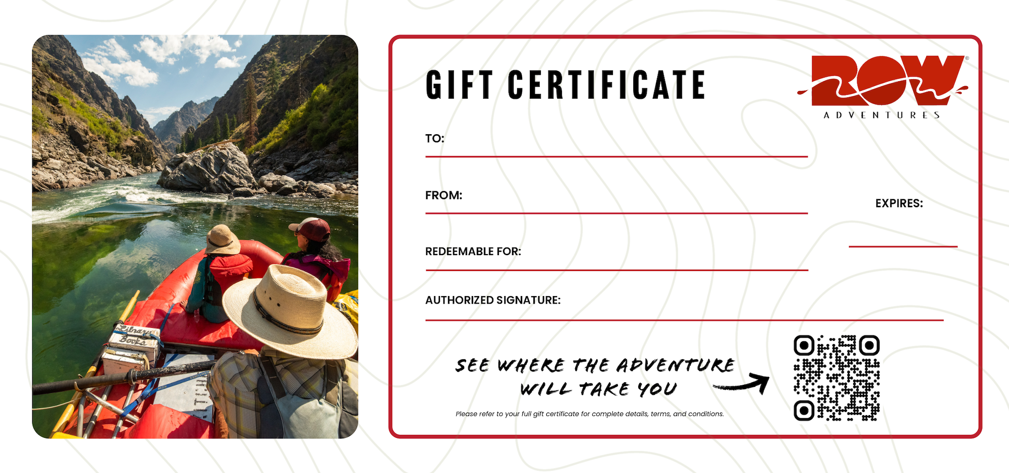 ROW Adventures gift certificate