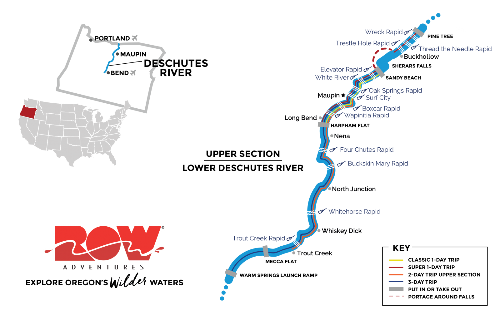 deschutes River map oregon